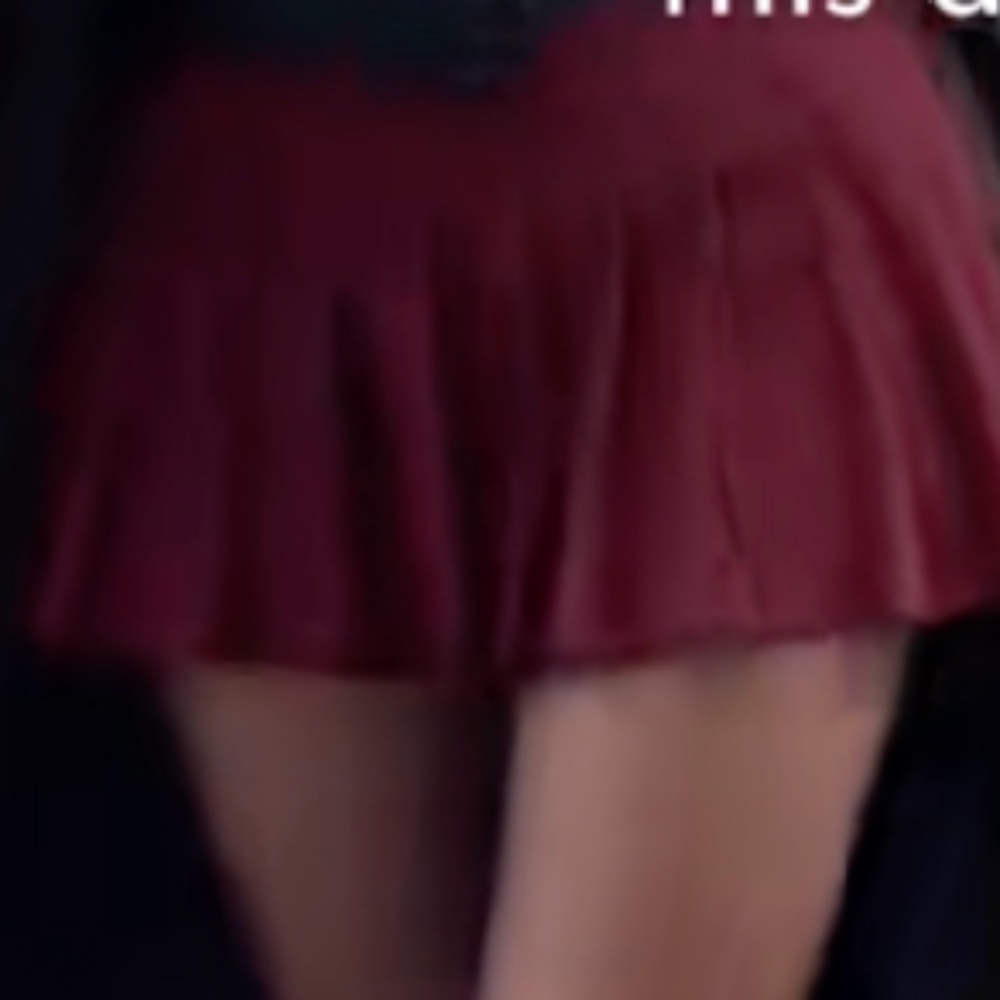 Zara pleated burgundy skirt